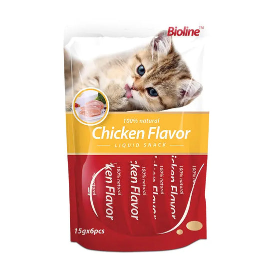 Bioline Cat Treats Chicken 90g Tender Chew Bites (6x15g)