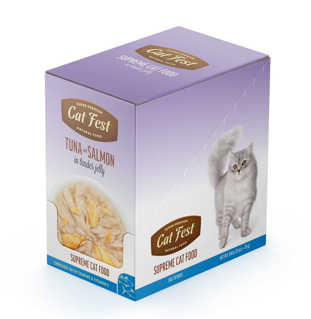 Cat Fest Tuna & Salmon in Jelly – 70g High-Protein Cat Food
