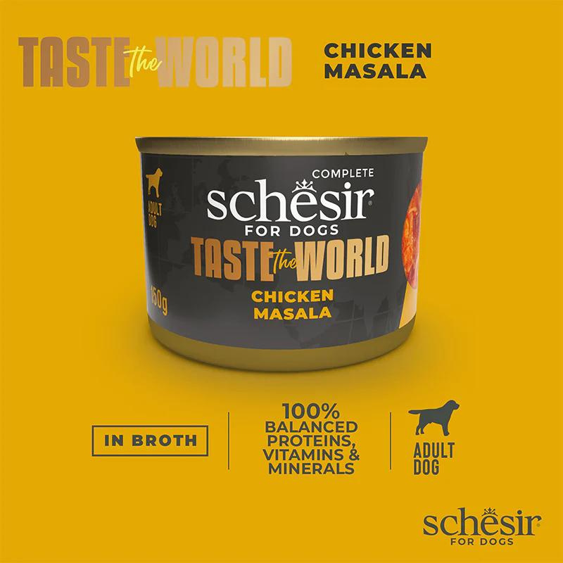 Schesir Dog Wet Food Taste the World Chicken Masala 150G