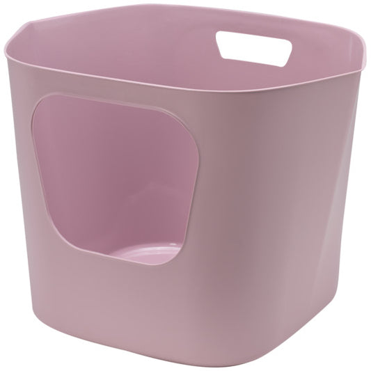 Moderna Lotus Cat Litter Box – Soft Lila – 54.4 x 43.9 x 40.5 cm – Hooded Cat Toilet with Flap Door