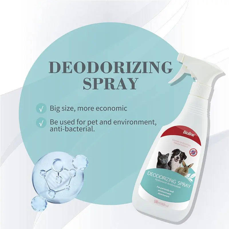 Bioline Deodorizing Spray 500ml Long-Lasting Freshness for Pets