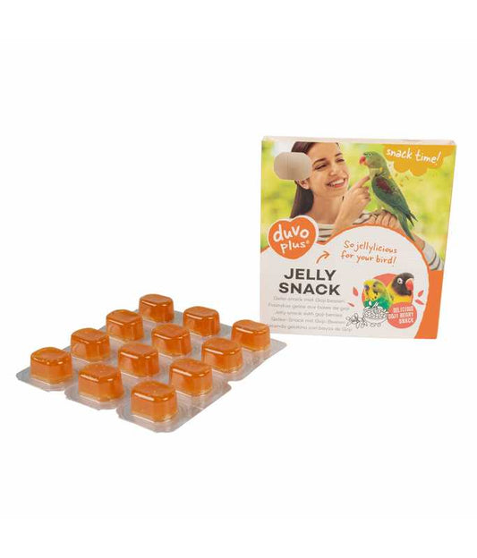 Duvo+ Bird Jelly Snack – Goji Berry Flavor, 12 x 5g Treat Cups