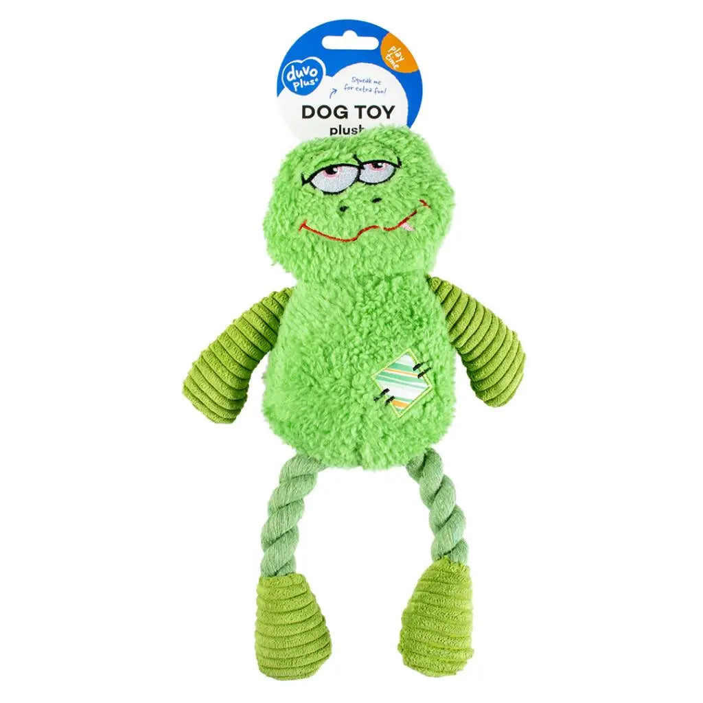 Duvo+ Plush Silly Frog Dog Toy – 16x30x7cm, Green