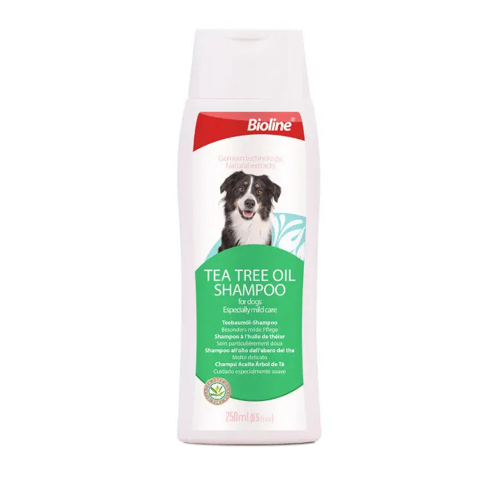 Bioline Tea Tree Oil Dog Shampoo 250ml  Natural Skin Relief Formula