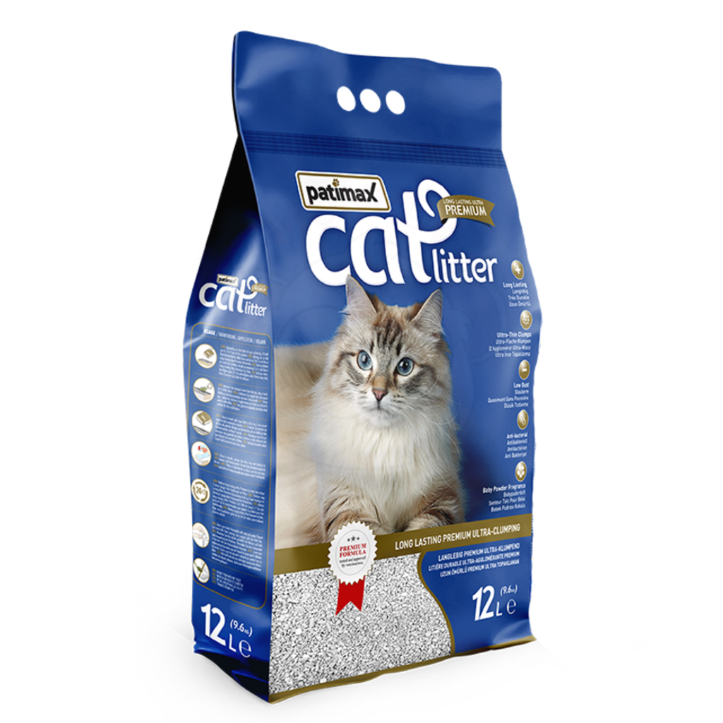 Patimax Ultra Clumping Cat Litter Soap Fragrance – 12L Low-Tracking
