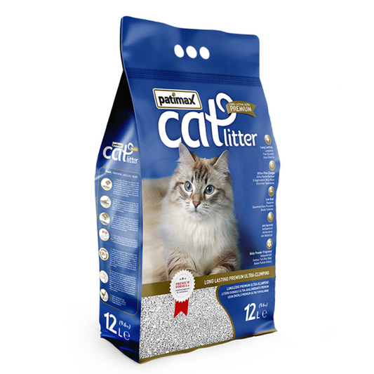 Patimax Ultra Clumping Cat Litter Soap Fragrance – 12L Low-Tracking