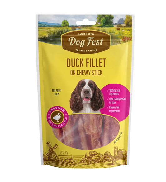 Dog Fest Duck Fillet on a Chewy Stick for Adult Dogs - 90g (3.17 oz)