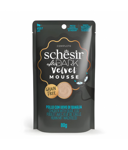 Schesir Velvet Mousse Chicken & Quail Egg Wet Cat food 80G
