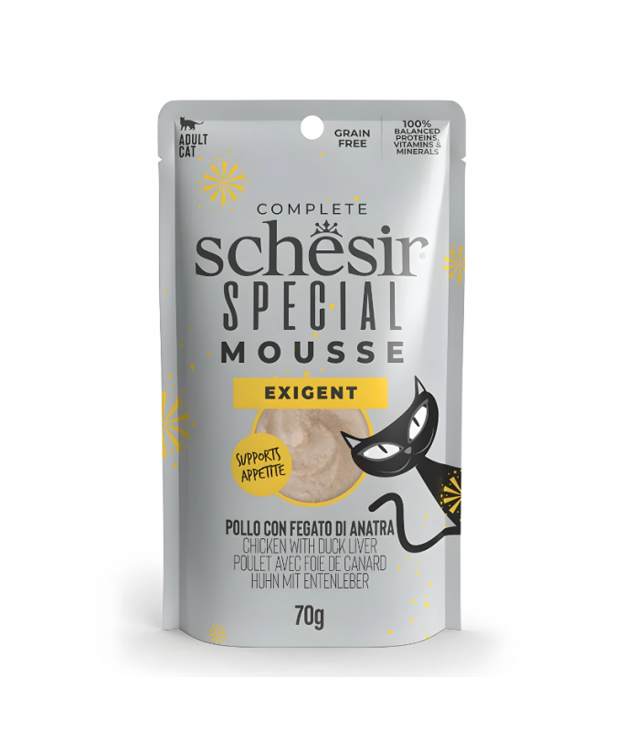 Schesir Cat Mousse Exigent Chicken & Duck Liver 70G