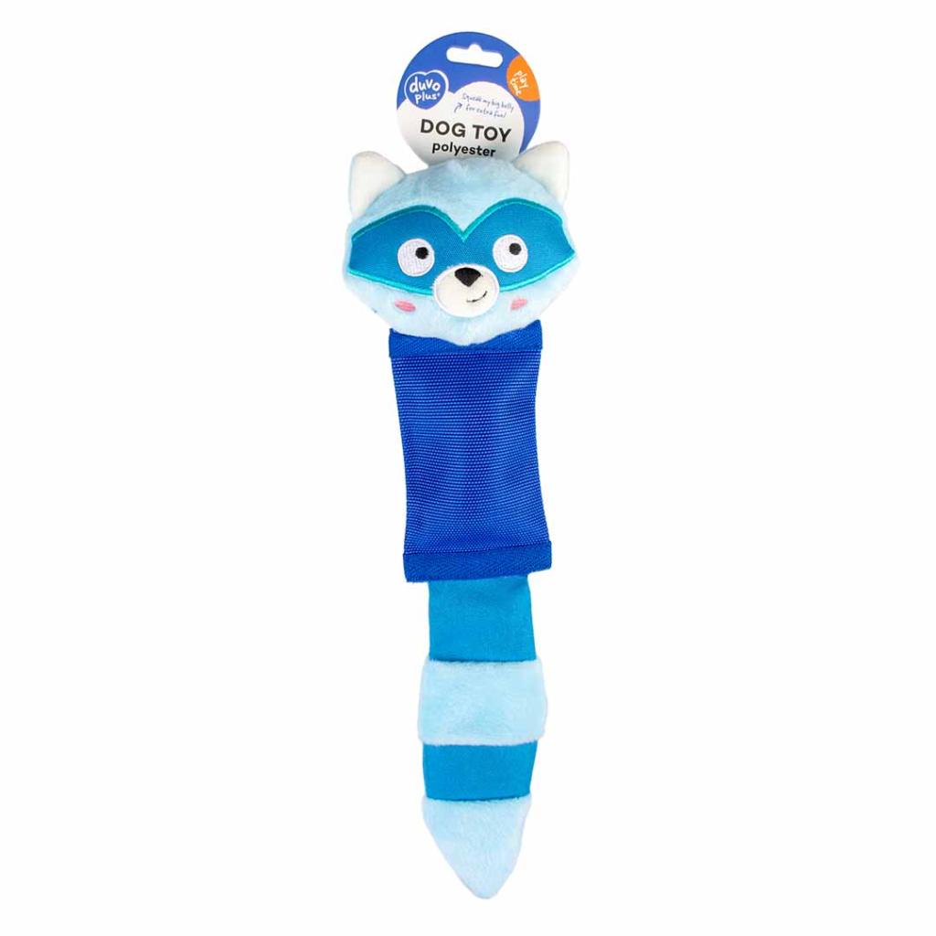 Duvo+ Bite Me Belly Dog Toy – Ronny the Raccoon, 42cm Plush Chew Toy