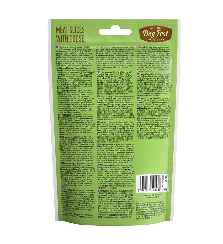 Dog Fest Slices with Goose for Small Breeds – 55g