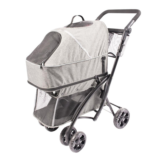 Duvo+ Deluxe Pet Buggy – 79x46x99cm, Max 15kg, Grey