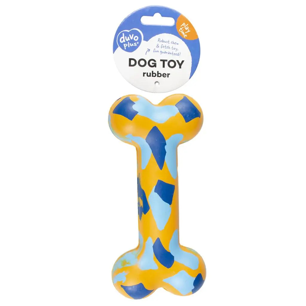 Duvo+ Rubber Bone Smash Dog Toy – 18x8.6x4.2cm, Multicolour
