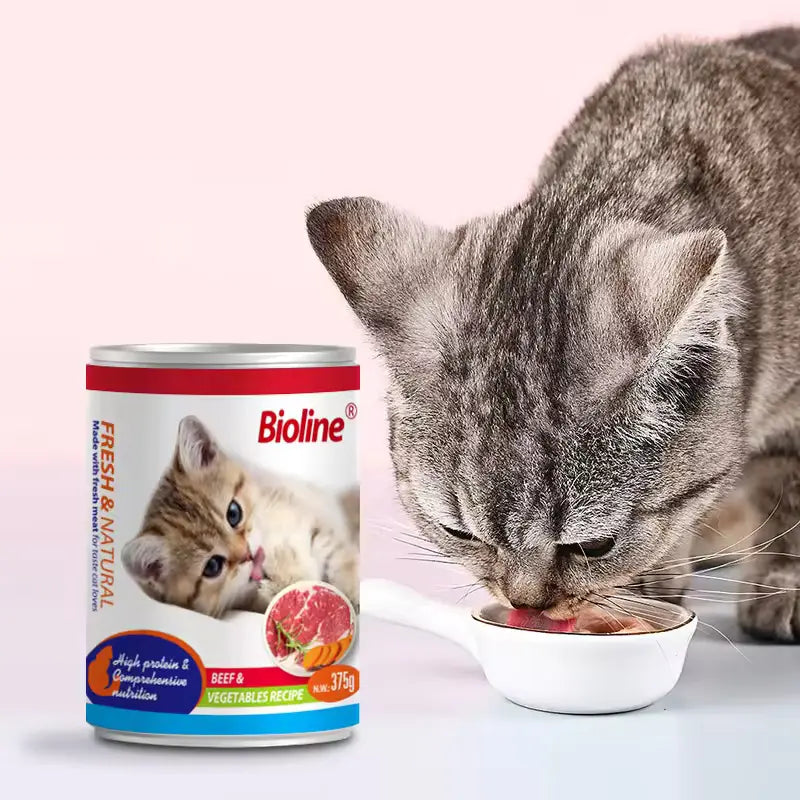 Bioline Canned Cat Food Beef & Veg 375g