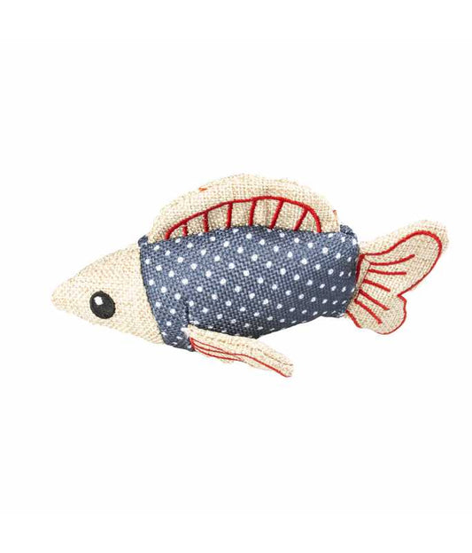 Duvo+ Retro Shark Cat Toy Blue 15x7.5x4.5cm – Soft & Fun