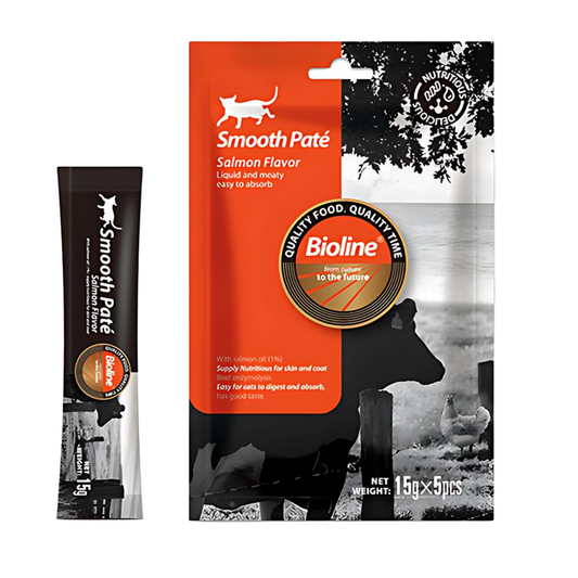 Bioline Natural Feast Smooth Pate Salmon Flavor (15gx5 Pcs) Healthy Cat Treats