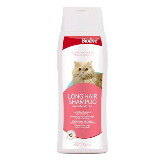 Bioline Long Hair Shampoo for Cats 250ml  Gentle Shampoo for Long Fur