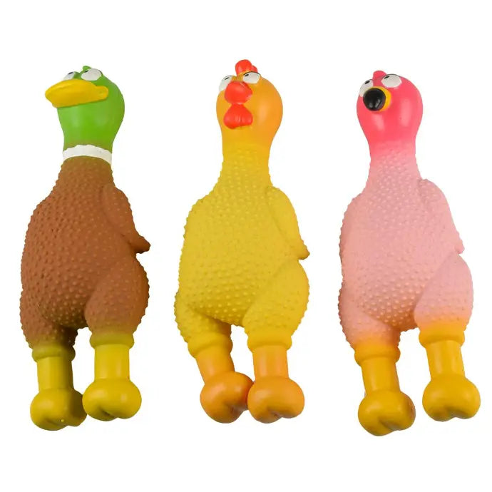 Duvo+ Latex Bird Dog Toy with Bumps – 8x23x7cm, Assorted Colors