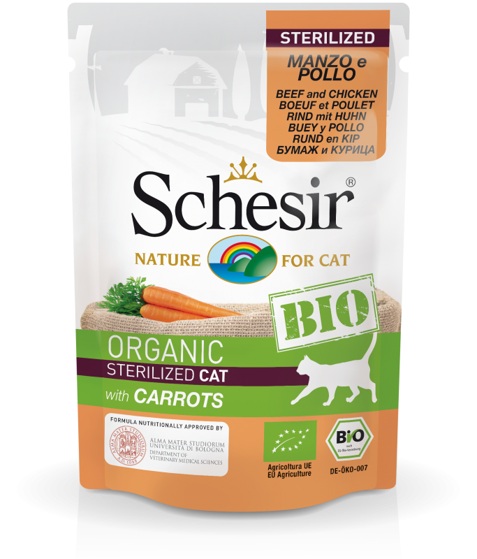 Schesir Bio Beef & Chicken with Carrots Sterilised 85G