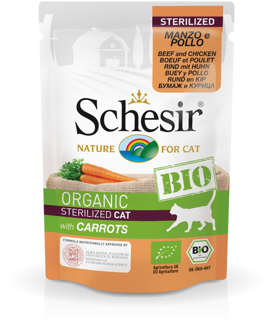 Schesir Bio Beef & Chicken with Carrots Sterilised 85G