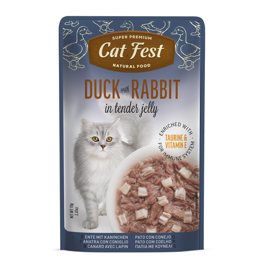 Cat Fest Duck & Rabbit in Jelly – 70g Tender Wet Cat Food