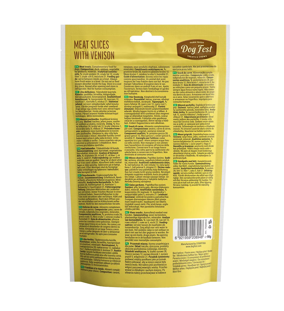 Dog Fest Slices with Venison for Adult Dogs – 90g