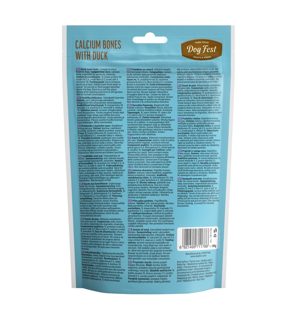 Dog Fest Calcium Bones with Duck for Puppies - 90g (3.17 oz)