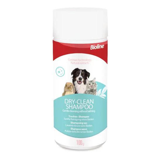 Bioline Dry Clean Shampoo 100g No-Rinse Pet Shampoo for Clean Fur