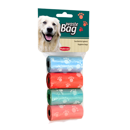 Padovan Waste Bags Mixed Colours – Leak-Proof 4 Roll Set