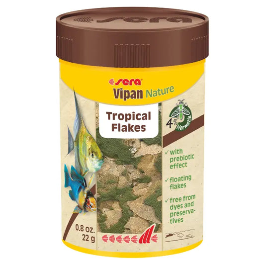 Sera Vipan Nature Flakes – 100ml/22g Natural Tropical Fish Food