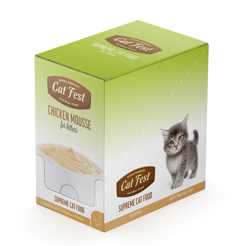 Cat Fest Chicken Mousse for Kittens – 70g Soft Wet Cat Food