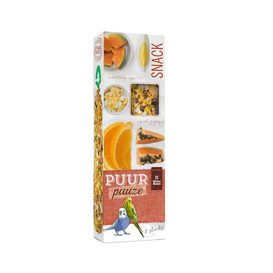 Witte Molen Puur Pauze Budgie Stick – Papaya & Orange 60g