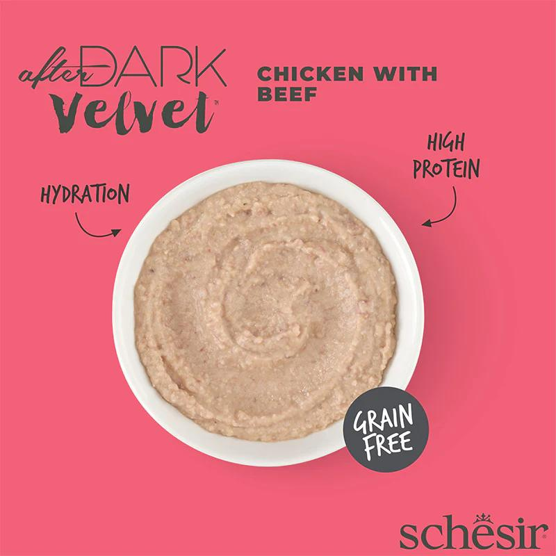Schesir Velvet Mousse Chicken & Beef Wet Cat food 80G