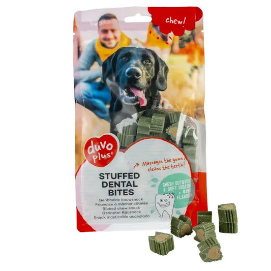 Duvo+ Chew! Stuffed Dental Bites 1cm – 140pcs, 420g Green
