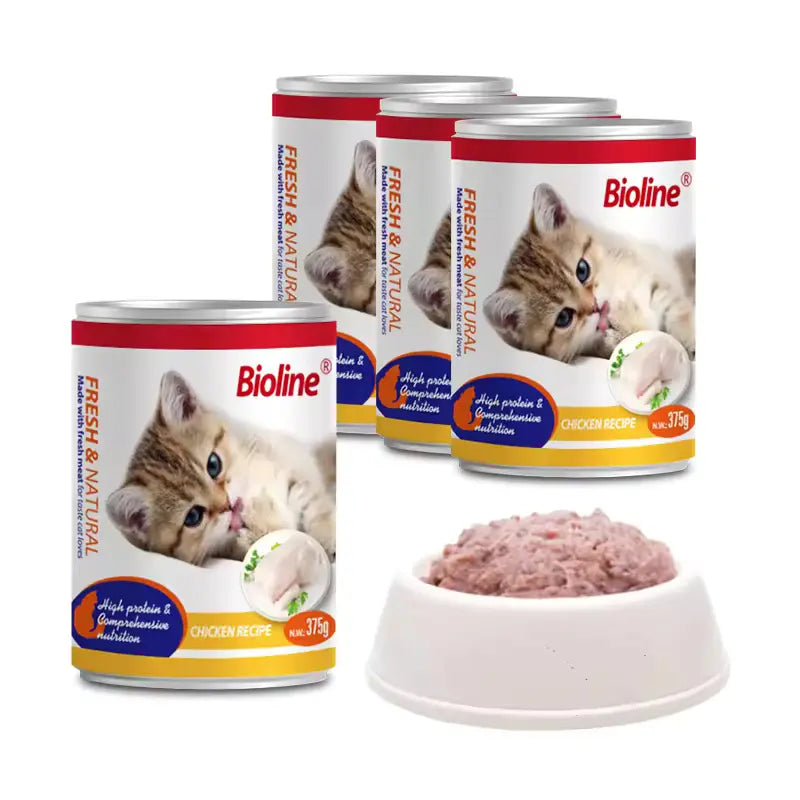 Bioline Canned Cat Food Chicken Flavor 375g
