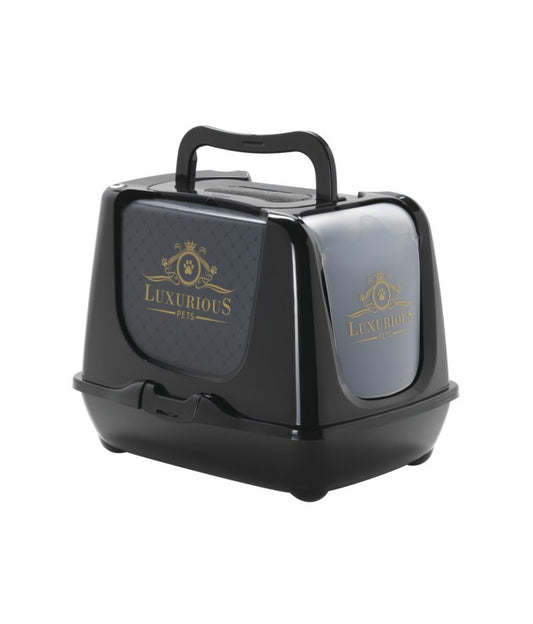 Moderna Trendy Cat Litter Box L – Black Covered Toilet