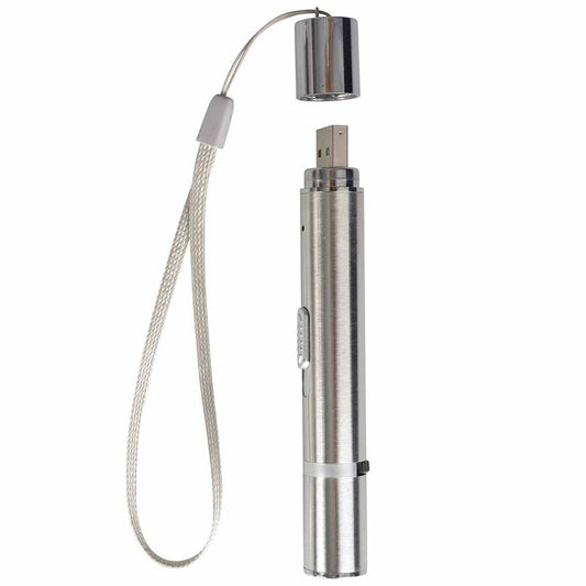 Duvo+ 7-in-1 Laser Cat Toy – Interactive Light Pointer, 11.5cm Silver