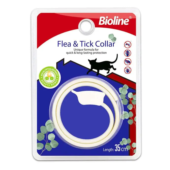 Bioline Flea & Tick Collar for Cats 35cm Eucalyptus & Lemon Scent