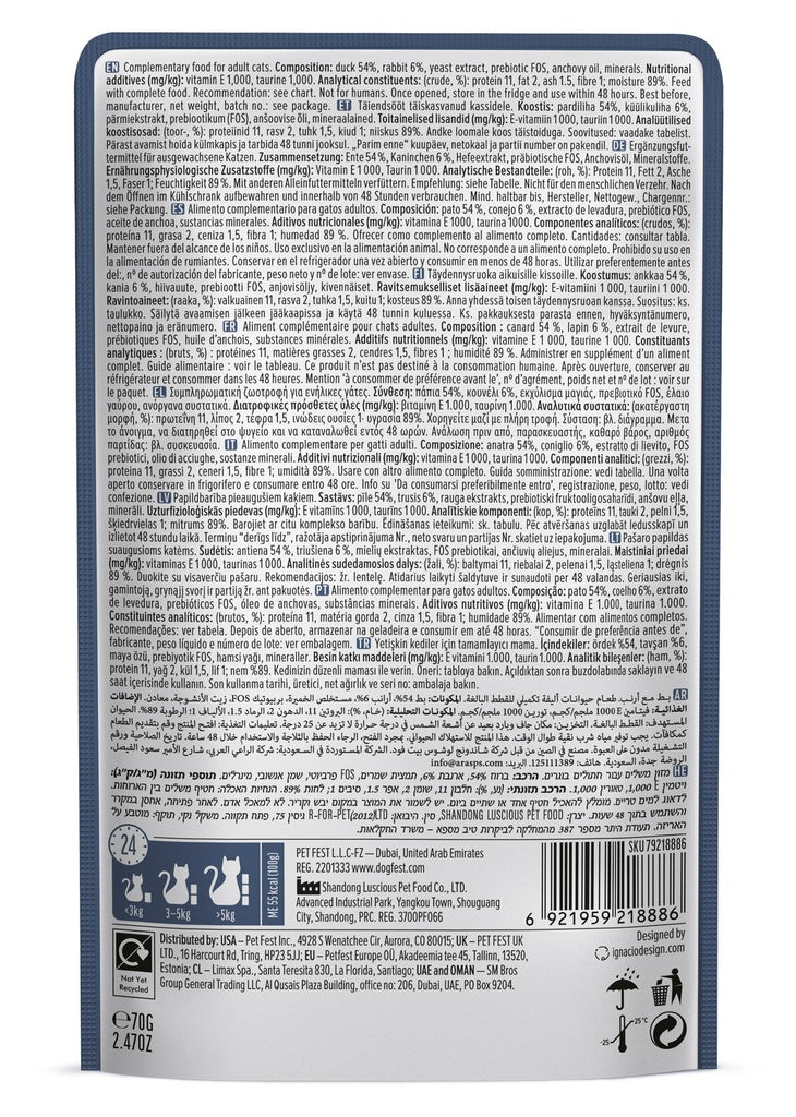 Cat Fest Duck & Rabbit in Jelly – 70g Tender Wet Cat Food
