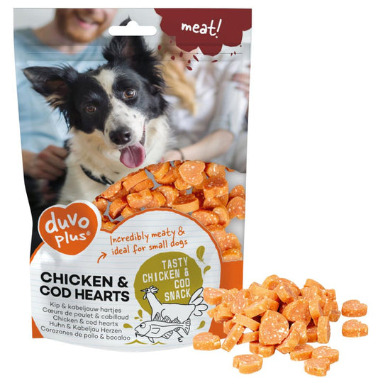 Duvo+ Chicken & Cod Hearts Dog Treat – 180g