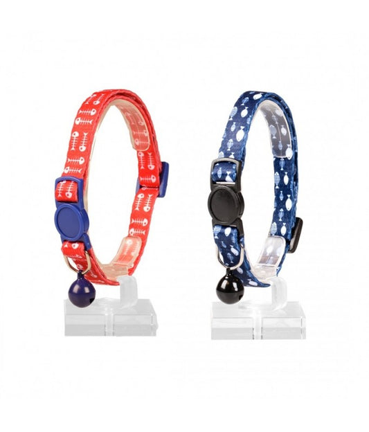 Duvo+ Cat Collar Fish Bones – Nylon – Mixed Colors – 20–30 cm x 10 mm