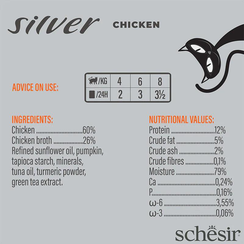 Schesir Silver Senior Cat Wholefood Chicken 70G