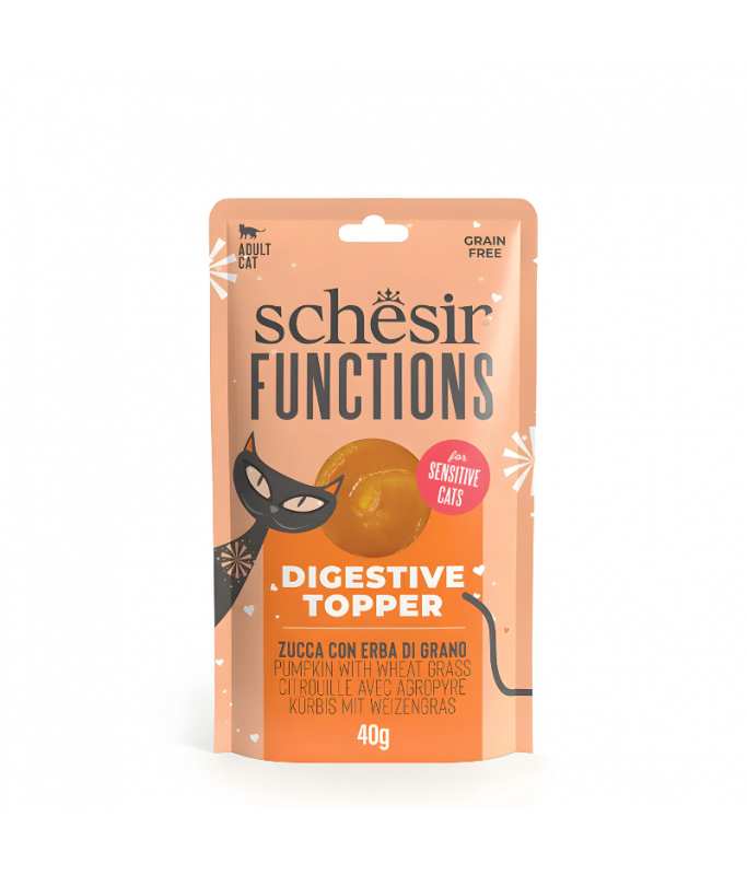 Schesir Cat Digestive Topper Pumpkin & Wheat Grass 40G