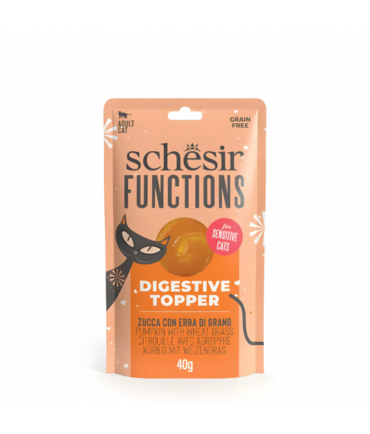 Schesir Cat Digestive Topper Pumpkin & Wheat Grass 40G