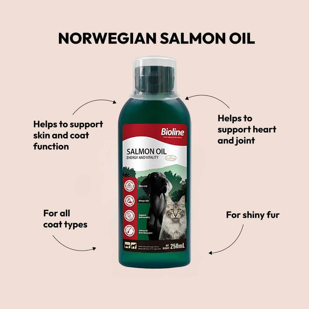 Bioline Norwegian Salmon Oil 250ml Omega-Rich Supplement for Pets