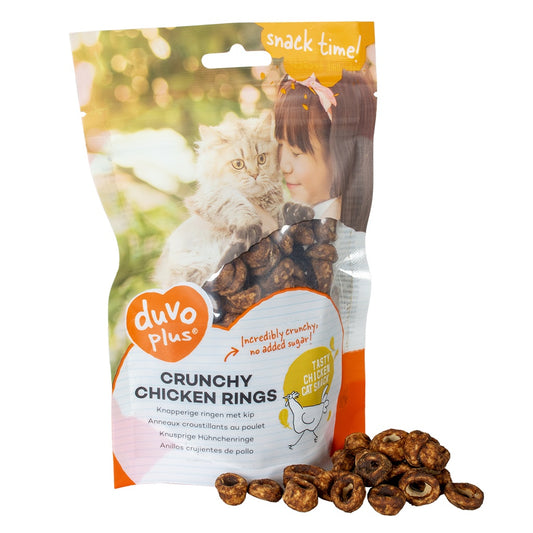Duvo+ Crunchy Chicken Rings for Cats – 50g Tasty Cat Snacks