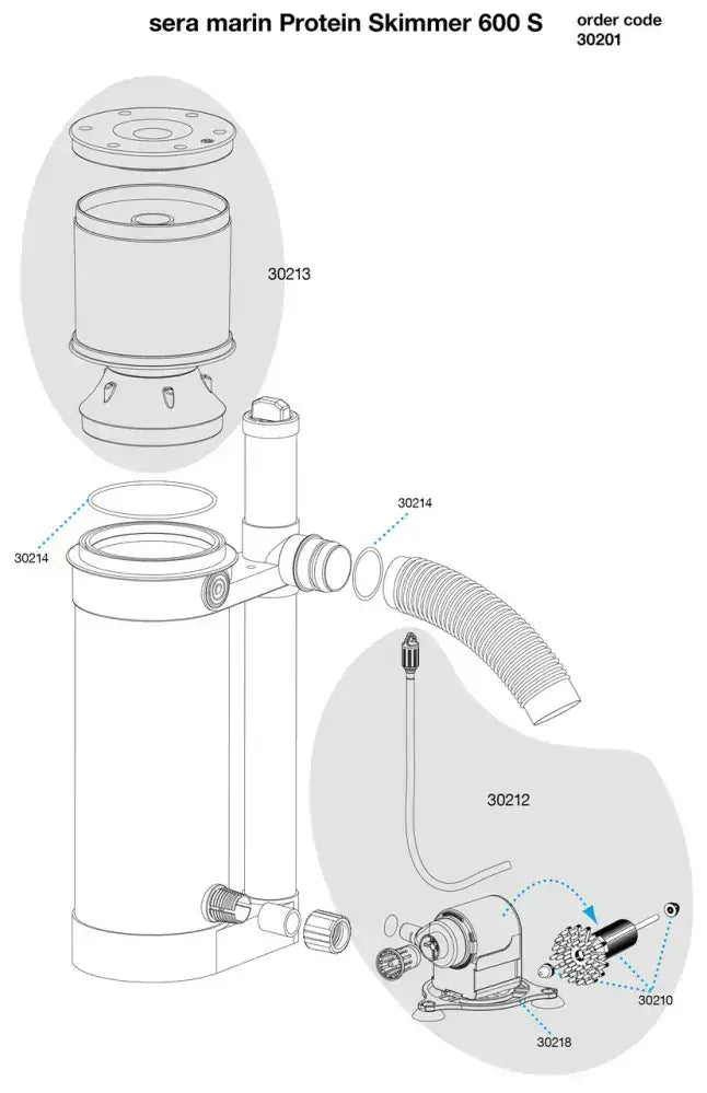 Sera Marine Protein Skimmer – Aquarium Filter Tanks  Capacity - 600L]