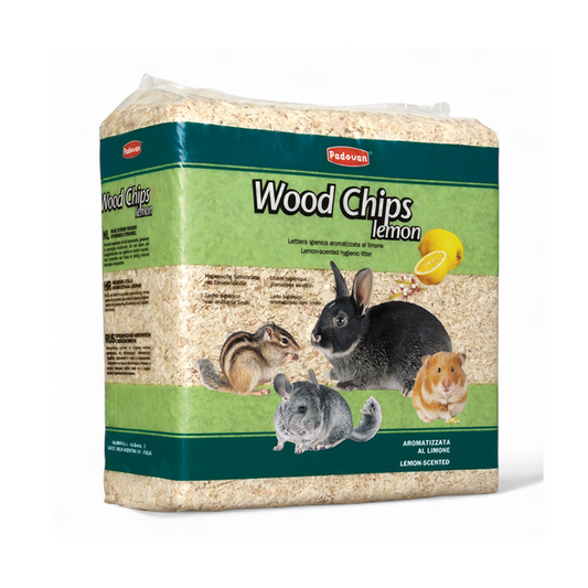 Padovan Wood Chips Lemon Scent – 14L/1kg Natural Bedding