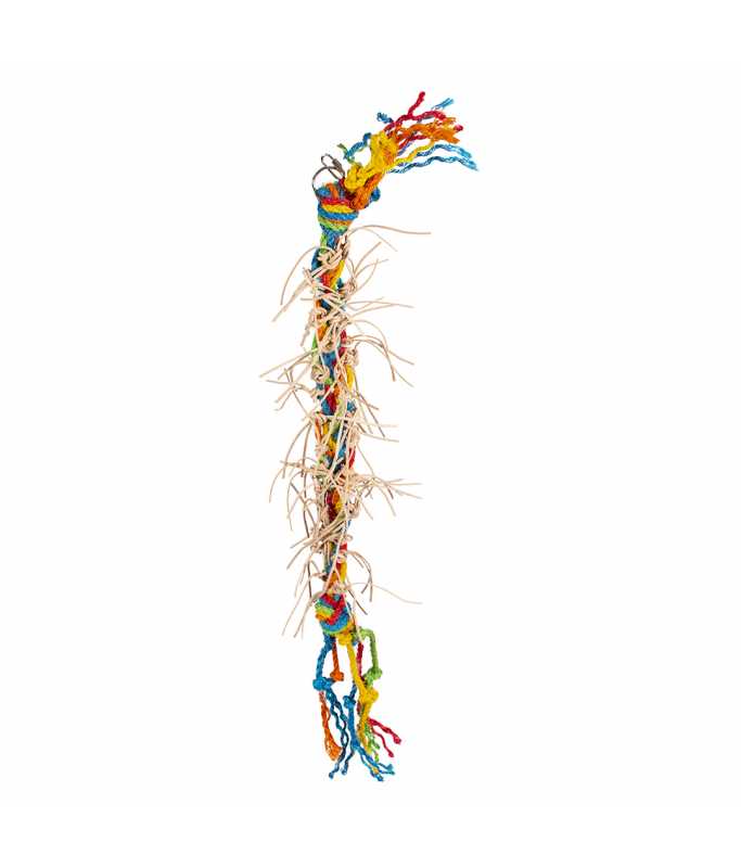 Duvo+ Sisal Climbing Rope with Leather Strips – 124cm Toy
