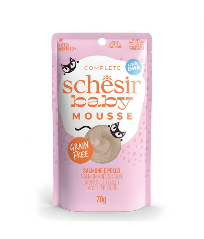 Schesir Baby Kitten Mousse Chicken & Salmon Wet food 70G